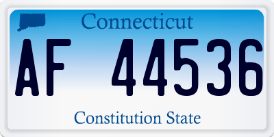 CT license plate AF44536