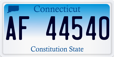 CT license plate AF44540