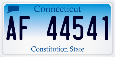 CT license plate AF44541
