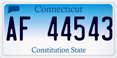 CT license plate AF44543