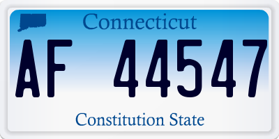 CT license plate AF44547