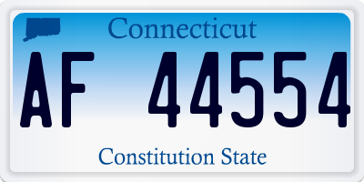 CT license plate AF44554