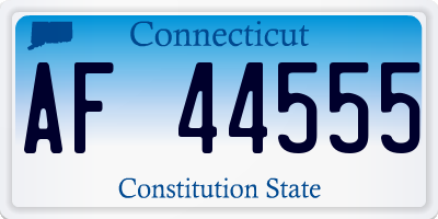 CT license plate AF44555