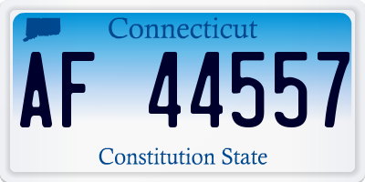 CT license plate AF44557