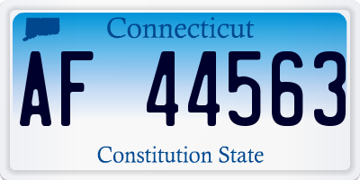 CT license plate AF44563