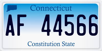CT license plate AF44566
