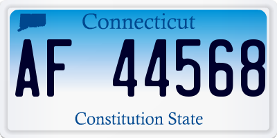 CT license plate AF44568