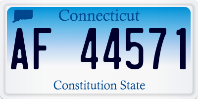 CT license plate AF44571