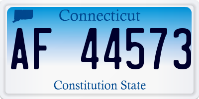 CT license plate AF44573