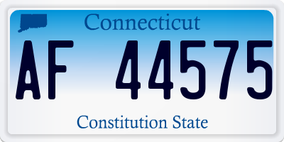 CT license plate AF44575