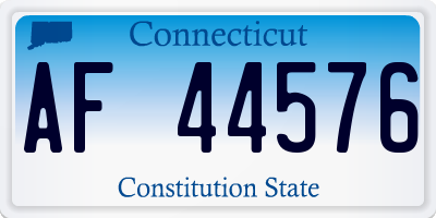 CT license plate AF44576