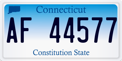 CT license plate AF44577