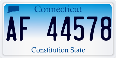 CT license plate AF44578