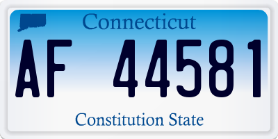 CT license plate AF44581