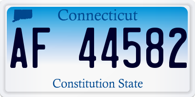 CT license plate AF44582