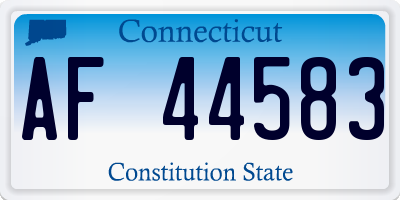 CT license plate AF44583