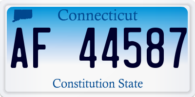CT license plate AF44587