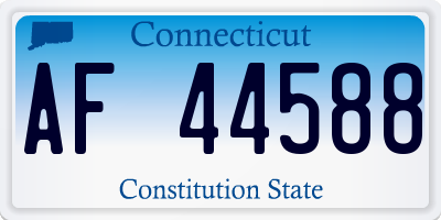 CT license plate AF44588