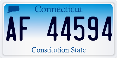 CT license plate AF44594