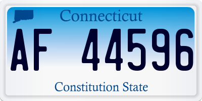 CT license plate AF44596