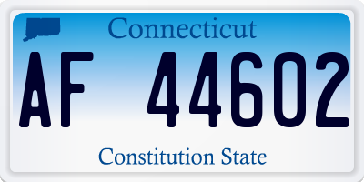 CT license plate AF44602