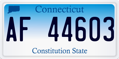 CT license plate AF44603