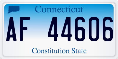CT license plate AF44606