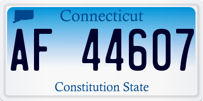 CT license plate AF44607