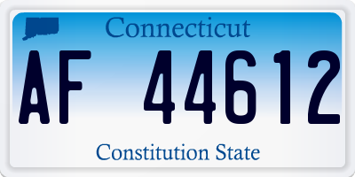CT license plate AF44612