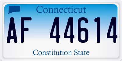 CT license plate AF44614