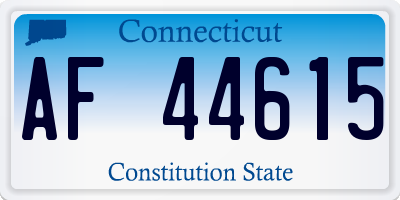CT license plate AF44615