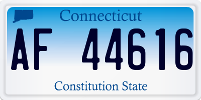 CT license plate AF44616