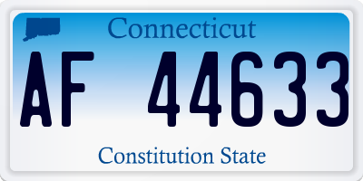 CT license plate AF44633