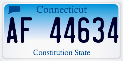 CT license plate AF44634