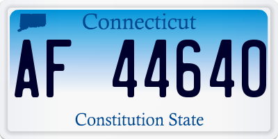 CT license plate AF44640