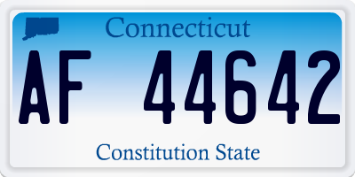 CT license plate AF44642