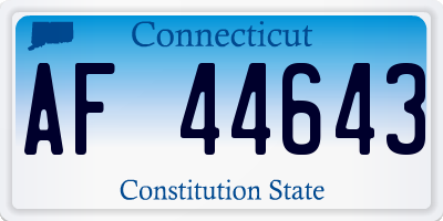 CT license plate AF44643