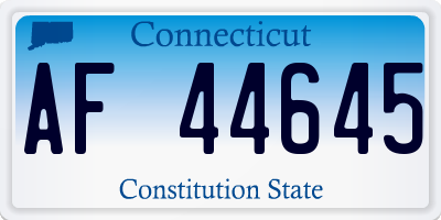 CT license plate AF44645