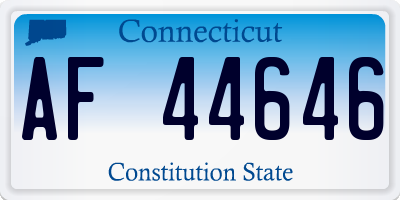 CT license plate AF44646