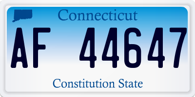 CT license plate AF44647
