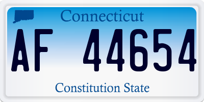 CT license plate AF44654