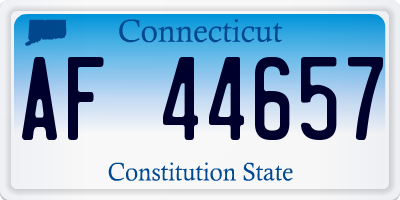 CT license plate AF44657