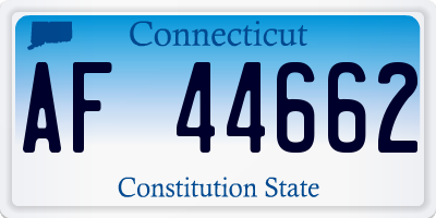 CT license plate AF44662
