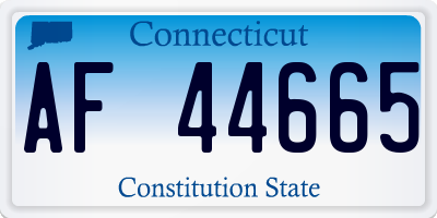 CT license plate AF44665