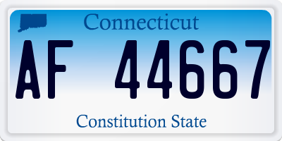 CT license plate AF44667