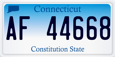 CT license plate AF44668