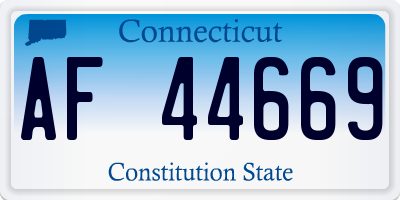 CT license plate AF44669