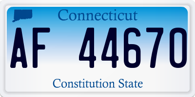 CT license plate AF44670