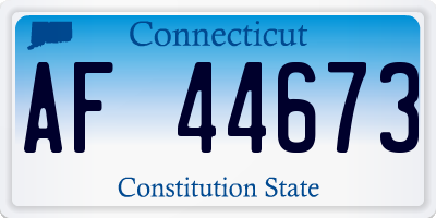 CT license plate AF44673