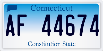 CT license plate AF44674
